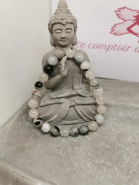bracelet quartz tourmaline 8 mm