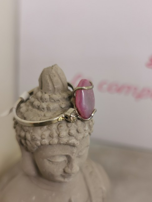 Bague pierre rose taille 61