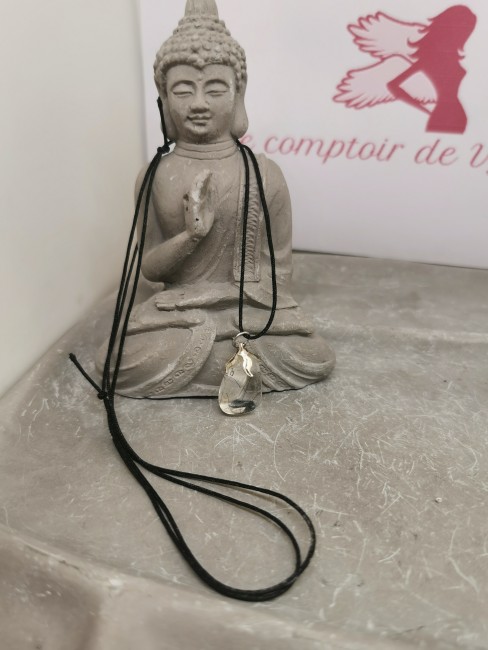 collier pierre quartz rutile naturel réglable