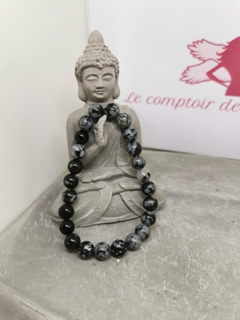 Bracelet Pierre d’Équilibre Bracelet pierre noire et blanche