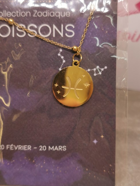 pendentif signe gémeaux doré