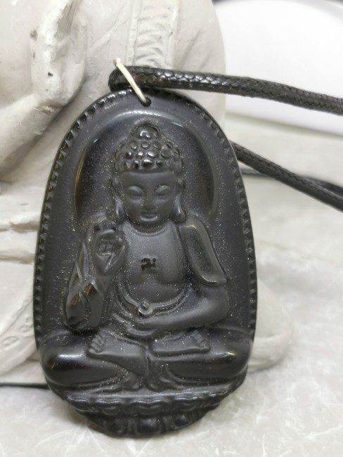 Bijou Sagesse et Ancrage Collier spirituel obsidienne