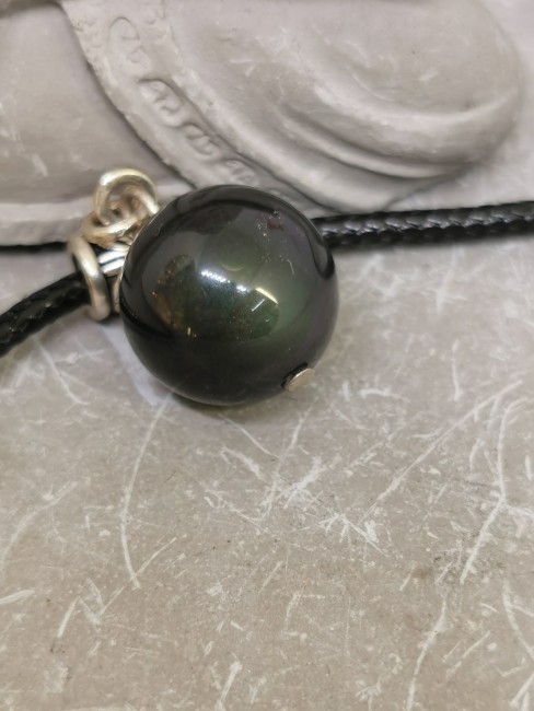 Bijou Pierre Naturelle Noire Collier pierre protection noire