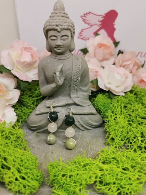pendentif olivine quartz rose