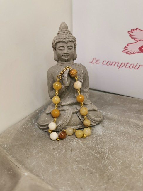 bracelet topaze jaune montage doré fermoir