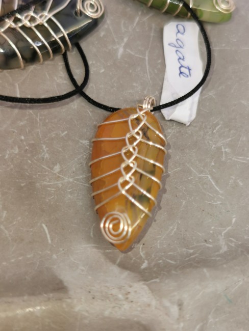 Collier pierre colorée collier pierre agate colorée