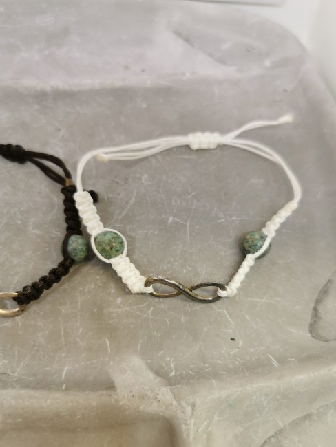 Bracelet cordon blanc ou marron turquoise bracelet turquoise cordon marron symbole infini
