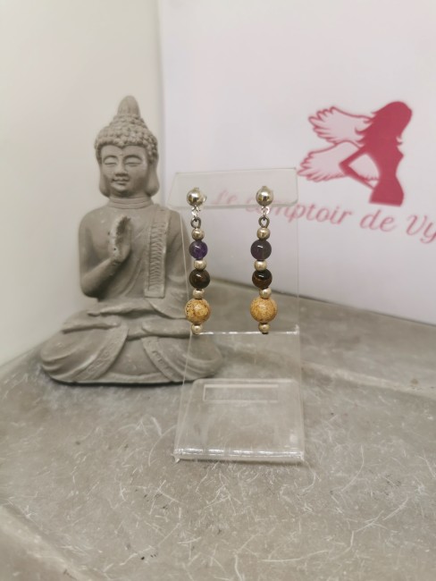 Boucles d’oreilles œil du tigre boucles oreilles ancrage protection pierres naturelles