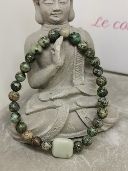 bracelet turquoise pierre naturelle perles 6mm