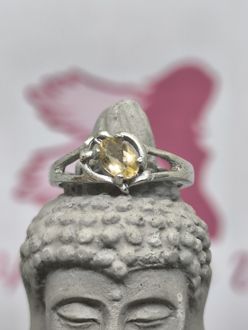 bague citrine ovale facettée argent