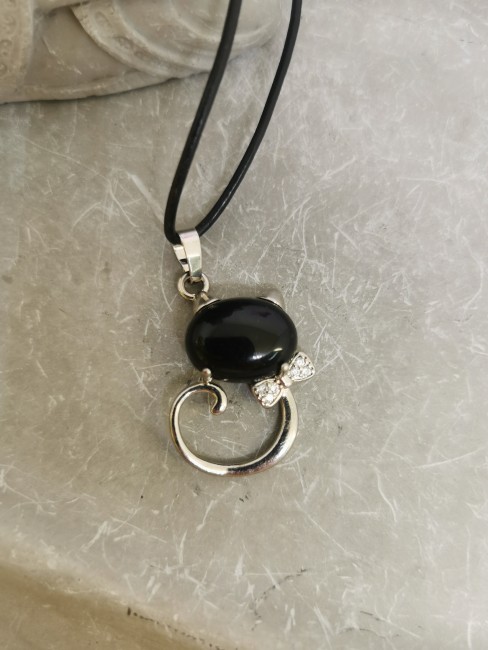 collier chat original femme