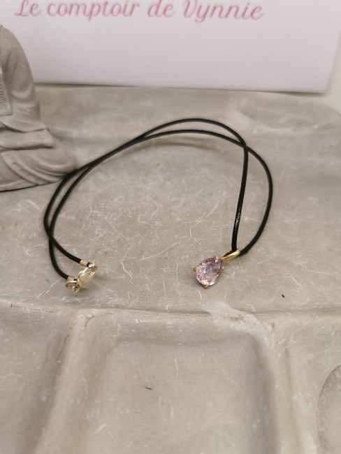 pendentif améthyste goutte facettée