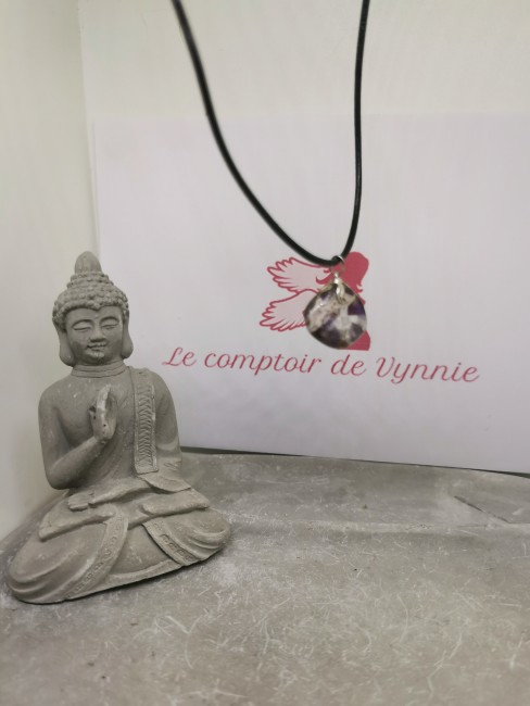 collier améthyste brute polie