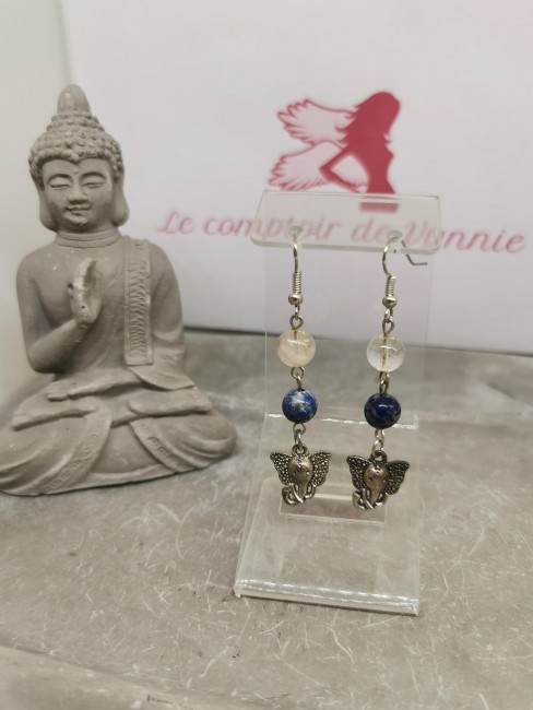 bijou pierres naturelles citrine lapis lazuli