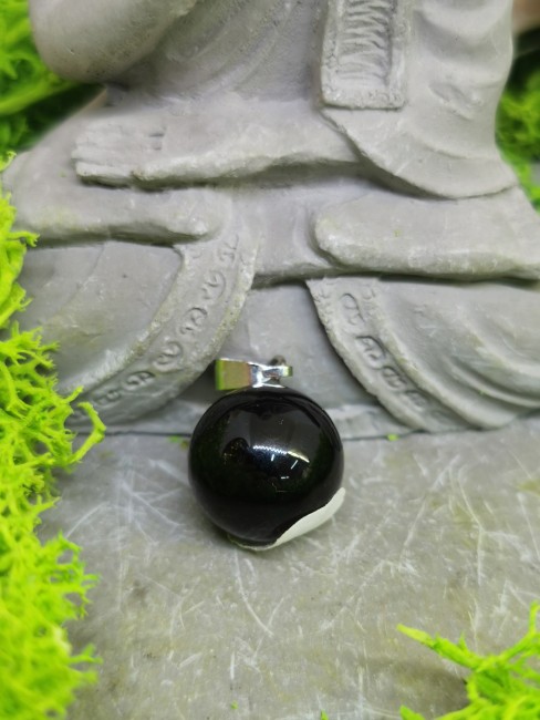 Pendentif en obsidienne noire pendentif obsidienne noire ronde