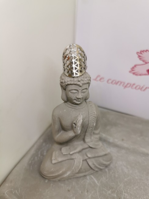 Anneau géométrie sacrée argenté