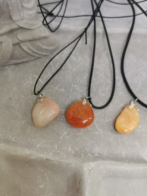 Collier vitalité collier calcite orange femme