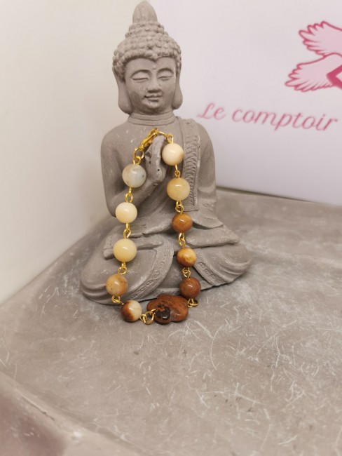 bracelet pierre topaze jaune naturelle