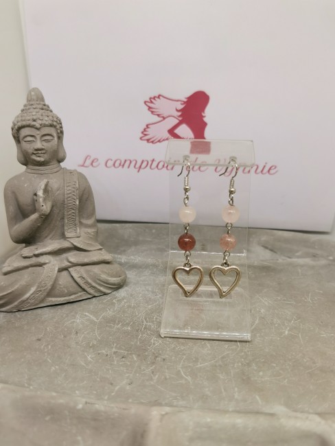 Bijou pierres naturelles quartz rose et fraise bijou pierres naturelles quartz rose fraise