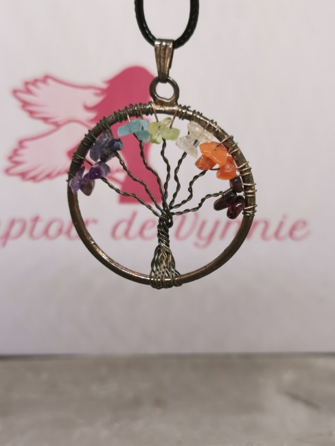 collier arbre de vie chakras pierres naturelles