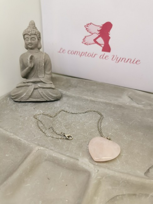 Bijou Douceur et Tendresse Collier pierre rose amour