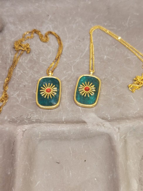 Pendentif apatite naturelle 35 mm