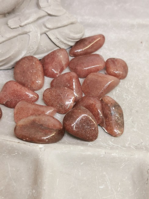 pierre naturelle aventurine rouge roulée
