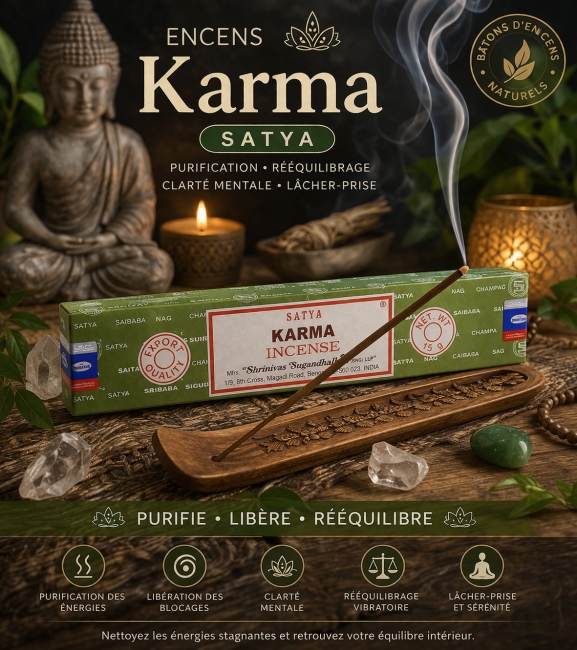 encens karma satya purification énergétique bâtons naturels 