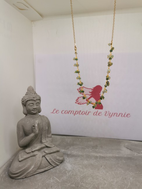 bijou aventurine chaîne dorée