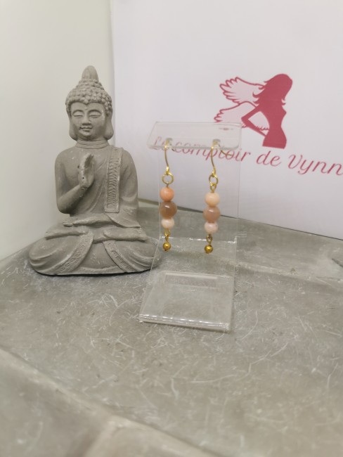 Boucles d’oreilles rhodonite boucles oreilles pierres naturelles douceur