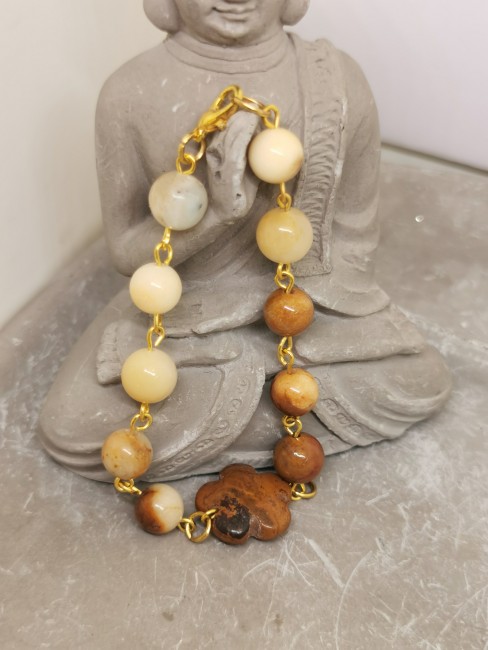 bracelet topaze jaune chaine dorée