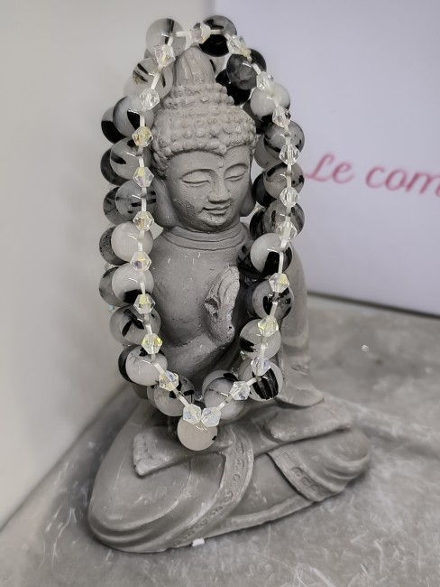 Bracelet pierre quartz rutile haute qualité