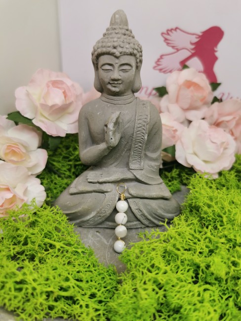 pendentif pierre blanche howlite