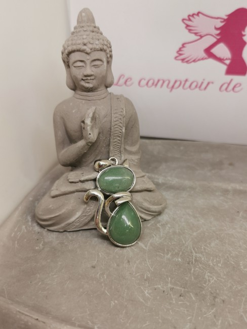 Bijou pierre verte pendentif aventurine naturelle
