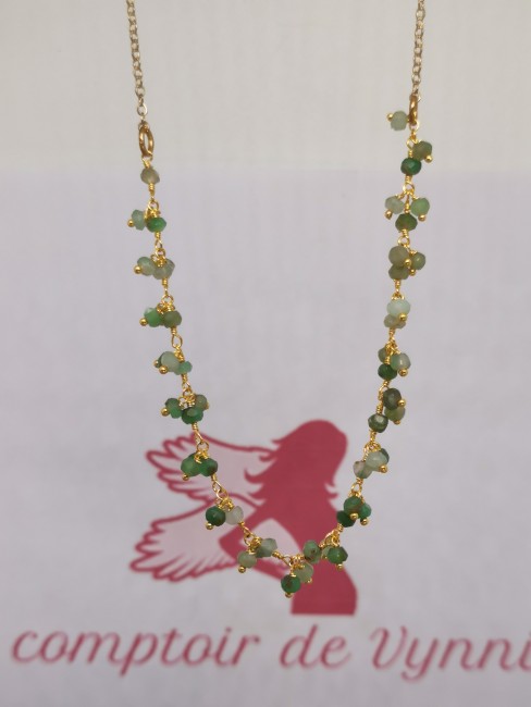 collier pierre aventurine petits éclats