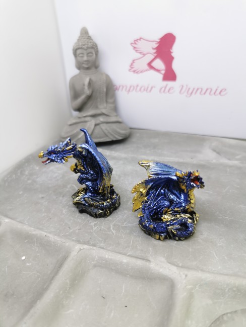 Dragon bleu doré version couchée