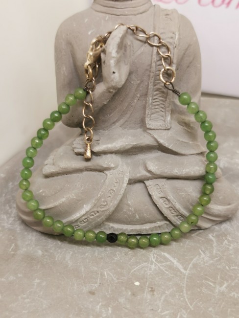 bracelet aventurine verte et onyx facetté pierre naturelle