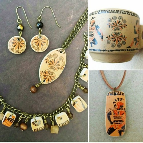 Tasse grecque transformée en parure - Commande personnalisée