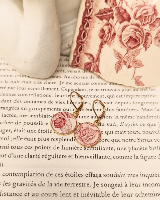 boucles d'oreilles dormeuses - Romatika - faïence terre de fer