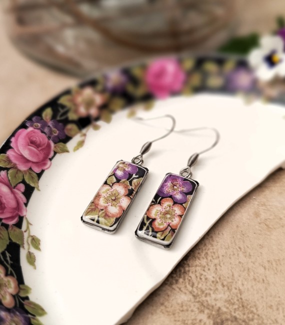 boucles-Dejeuner sur l'herbe -porcelaine-anglaise-rectangulaire-ecrin