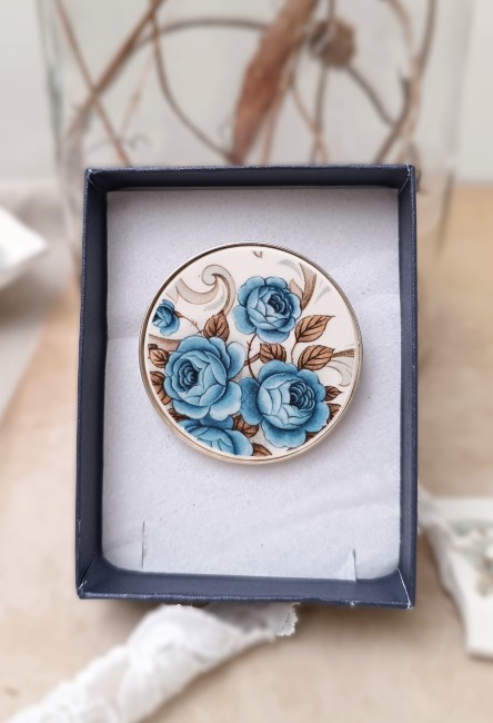 idylle-broche-faïence-moulin-des-loups-plaqué-argent-écrin