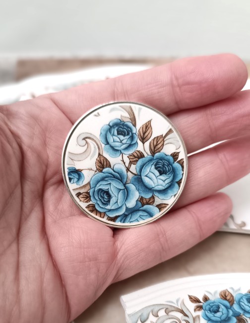 idylle-broche-faïence-moulin-des-loups-plaqué-argent-main