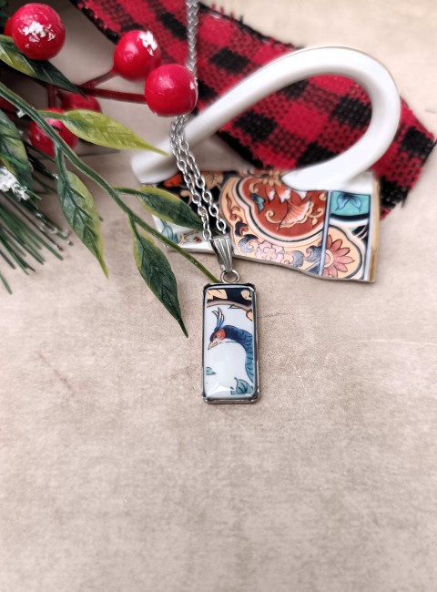 collier IMARI – Porcelaine japonaise ancienne – Création artisanale française-pendentif