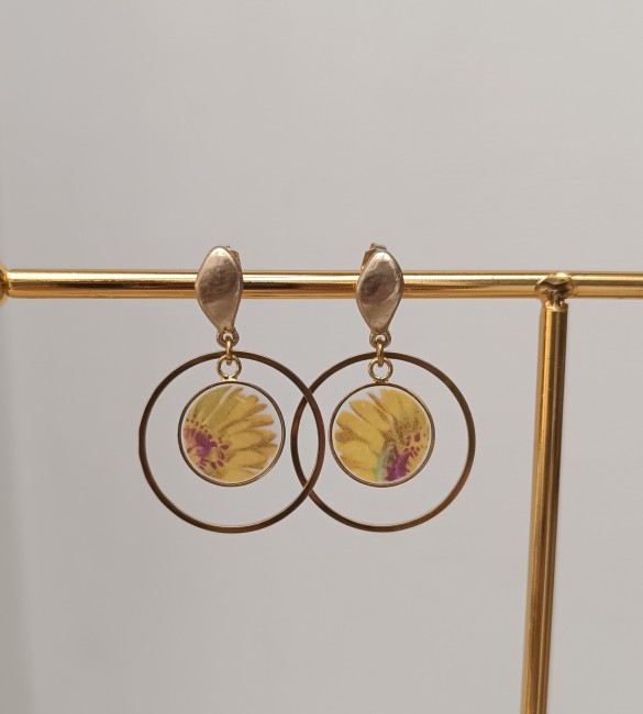 Boucles d'oreilles Samba en faîence ancienne recyclée