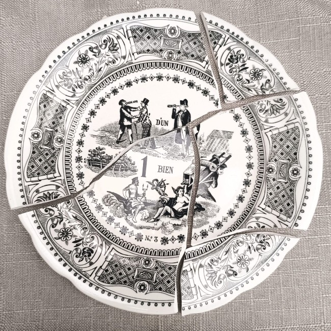 Création artisanale française : bracelet Sonate en porcelaine, léger, élégant et hypoallergénique.