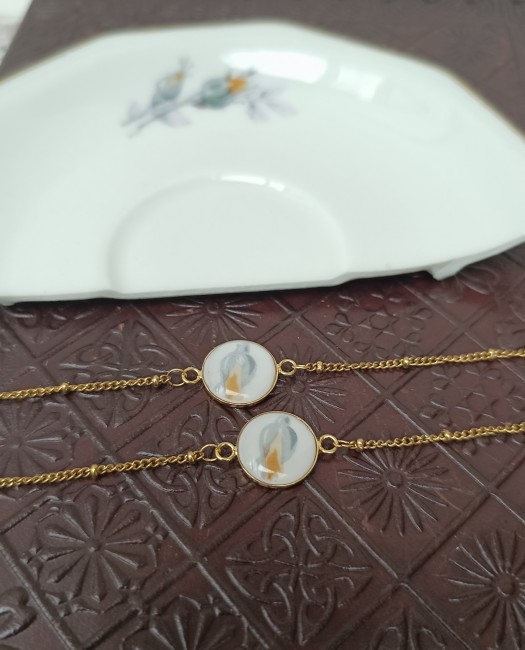 duo de bracelets en porcelaine de Limoges