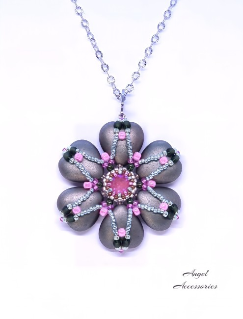 HEART FLOWER BRONZE GREEN