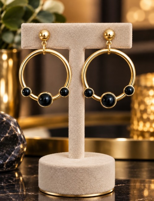 Boucles d'oreilles Eclat noir