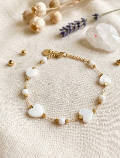 Bracelet coeur de nacre