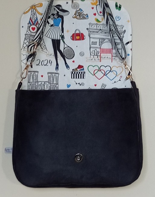 Sac bandoulière 250203 suédine noire la parisienne.2